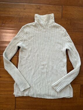 Vince Cashmere Wool size small Women's Ribbed Crewneck Sweater - Cream